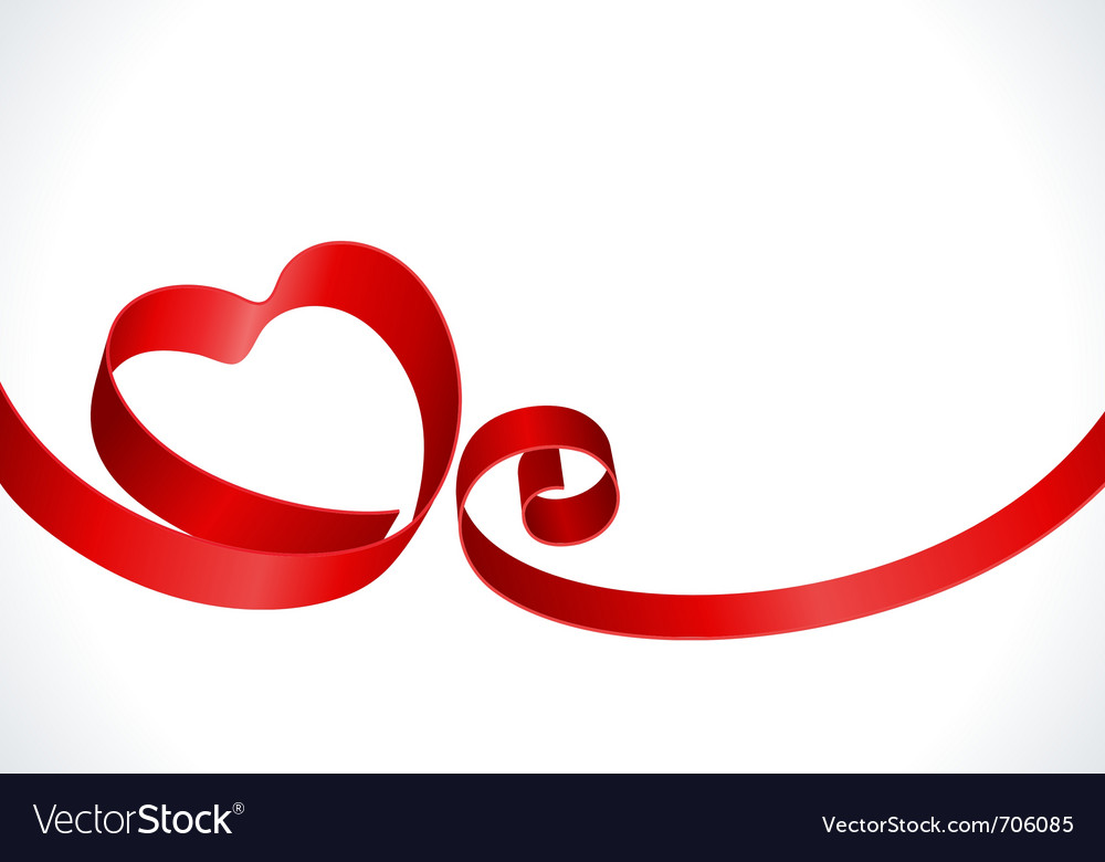 Red heart from ribbon Royalty Free Vector Image