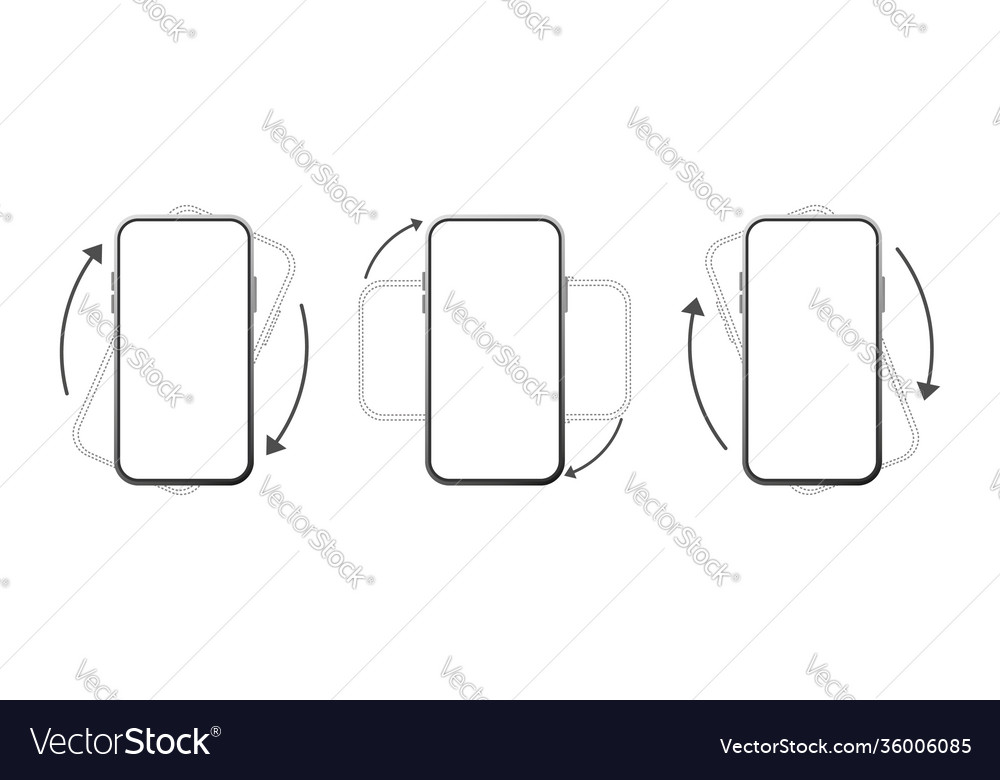 Rotate smartphone isolated icon device rotation vector image Rotate smartphone isolated icon device rotation