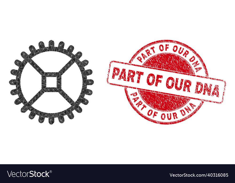 Scratched part of our dna round badge and clock vector image Scratched part of our dna round badge and clock