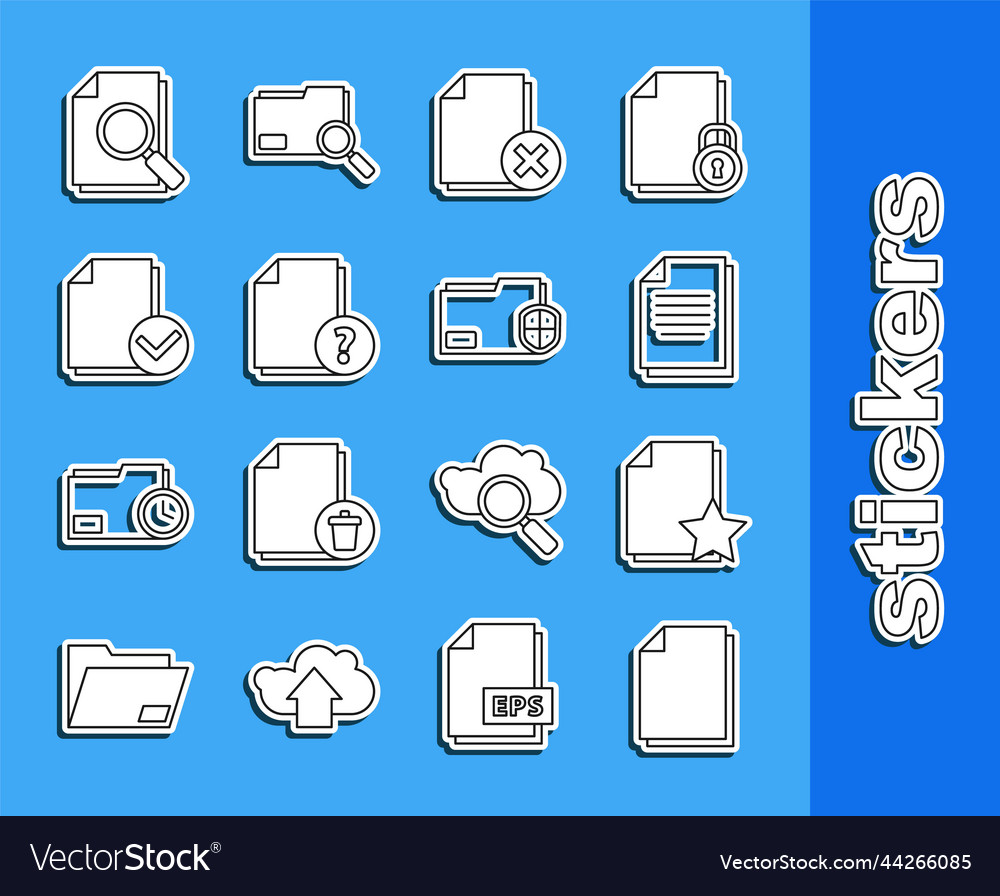 Set line document with star delete file vector image Set line document with star delete file