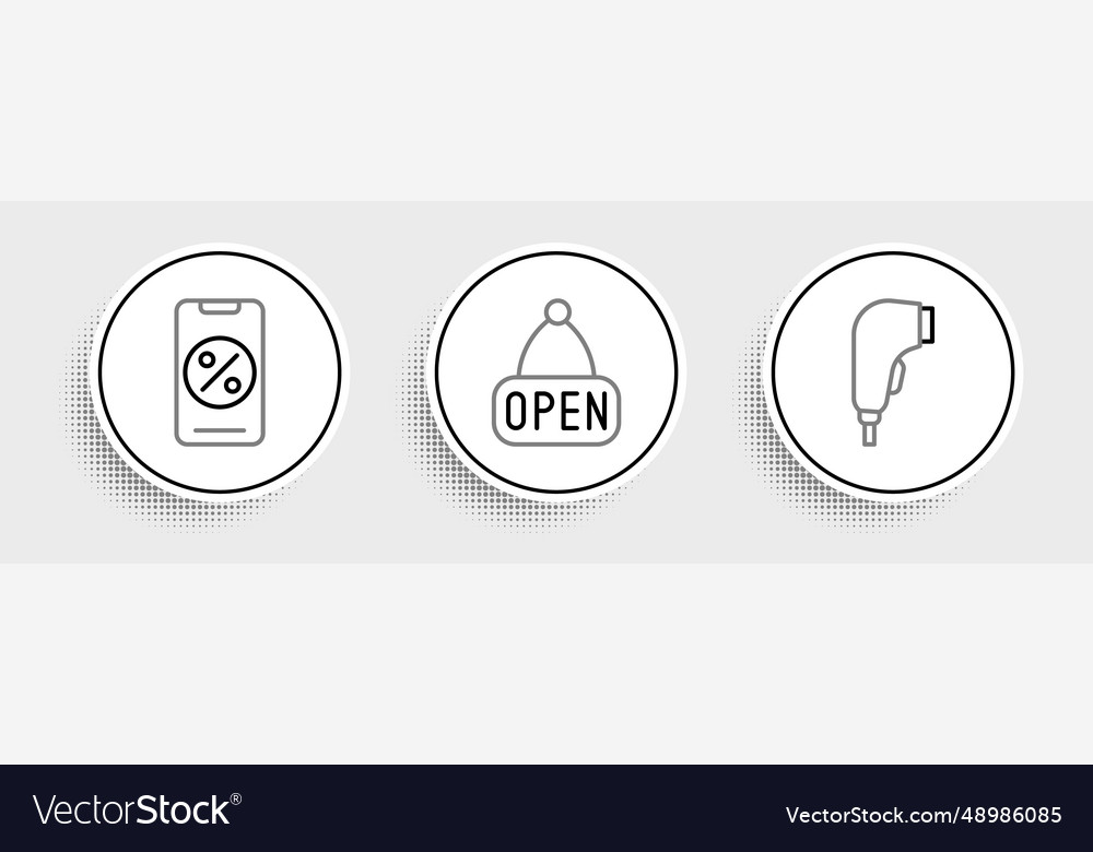 Set line scanner scanning bar code percent vector image Set line scanner scanning bar code percent