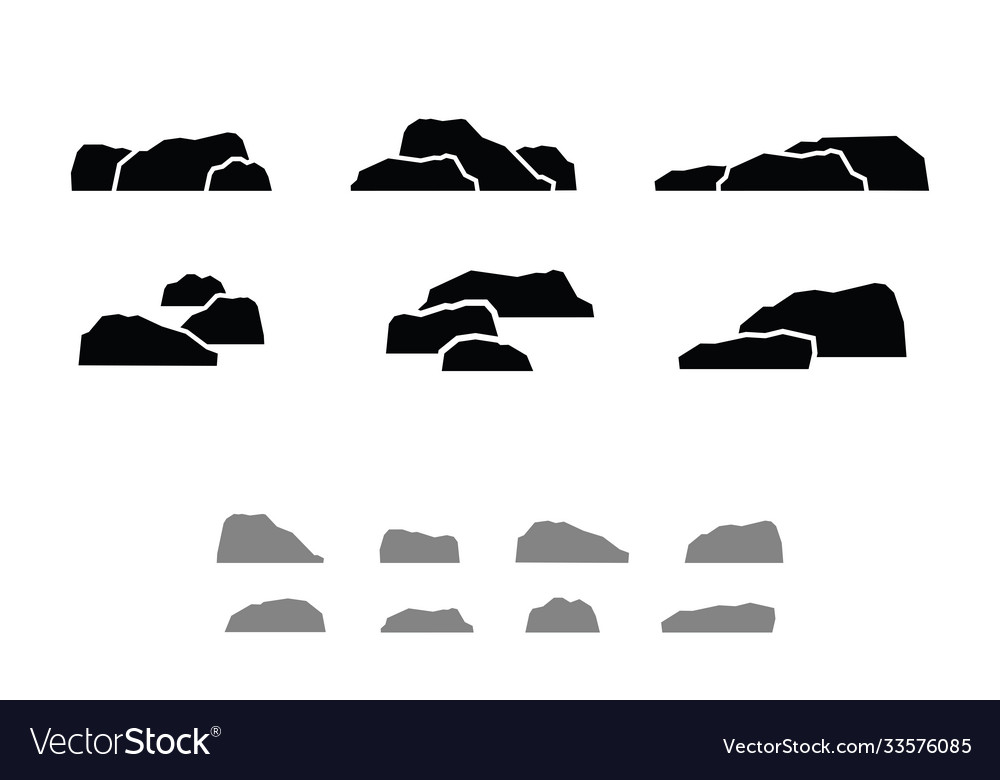 Set mountains icons with angular edges on white Vector Image Set mountains icons with angular edges on white