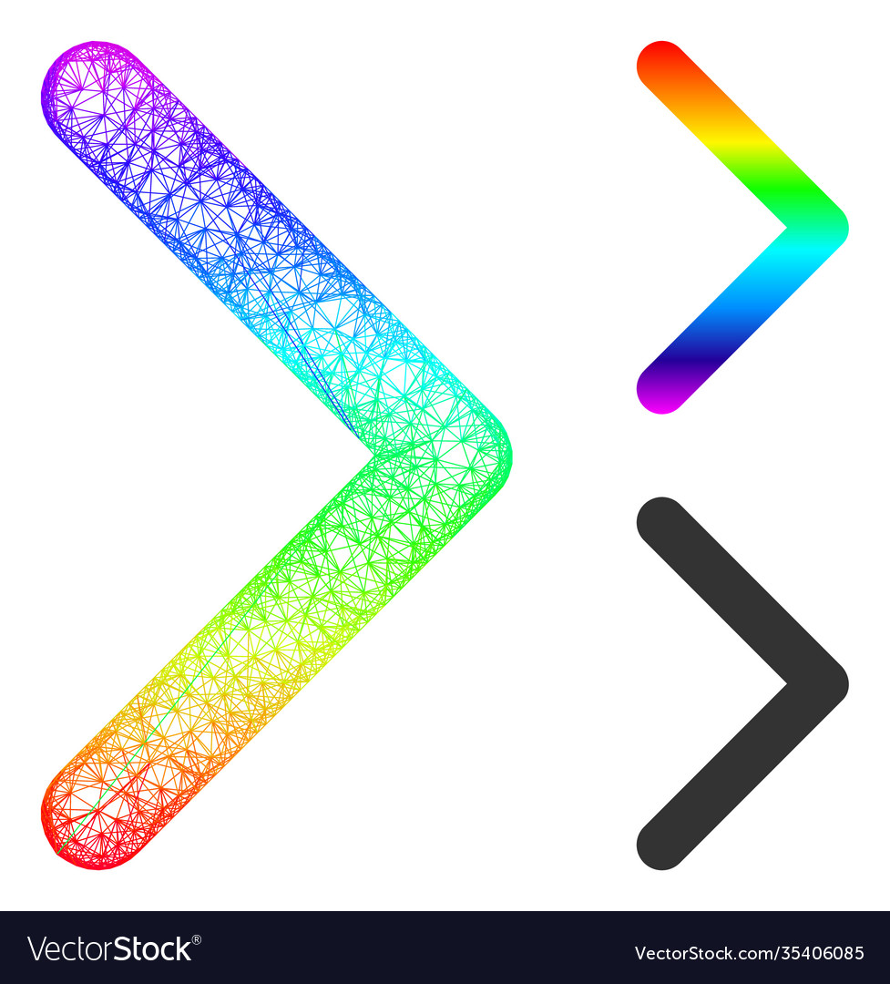Spectral linear gradient direction right icon vector image Spectral linear gradient direction right icon