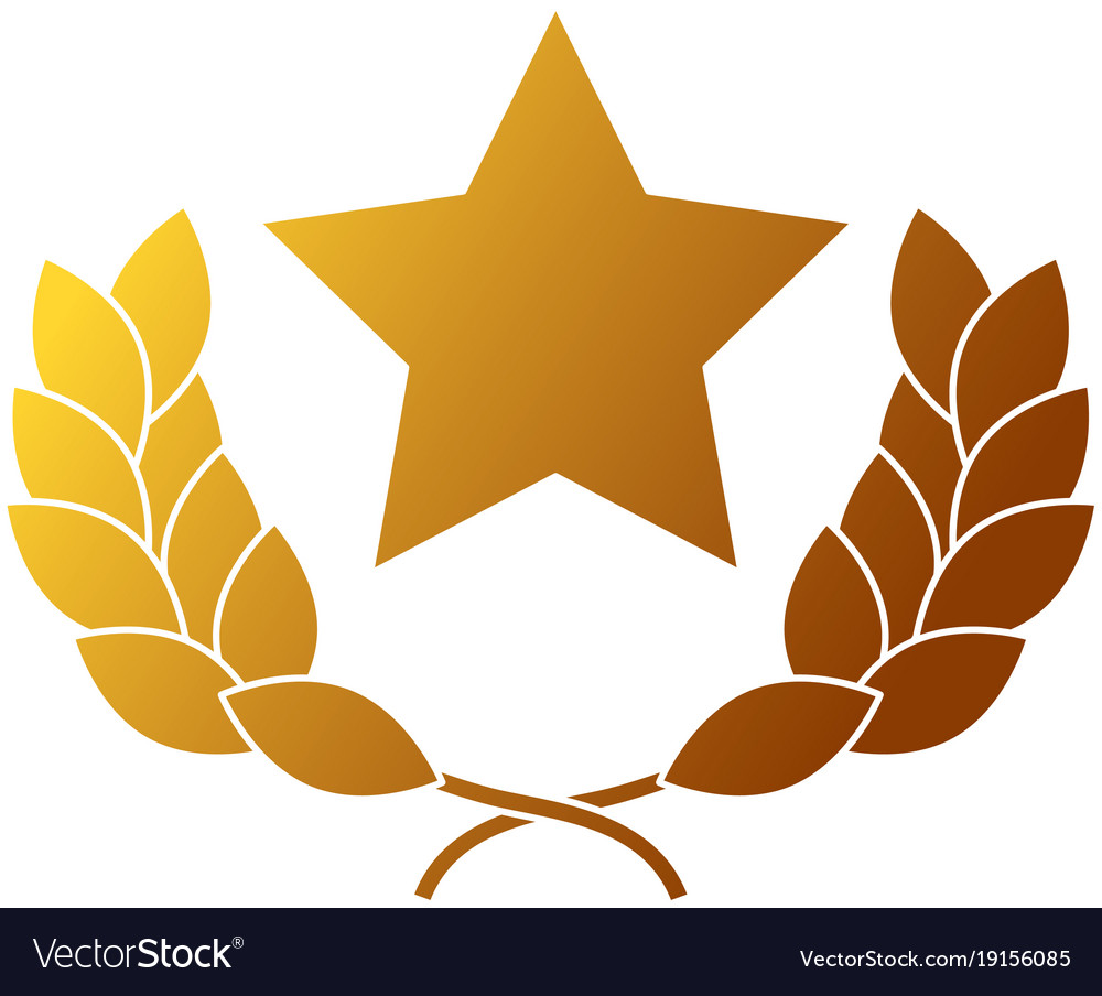 Winner star and wreath Royalty Free Vector Image