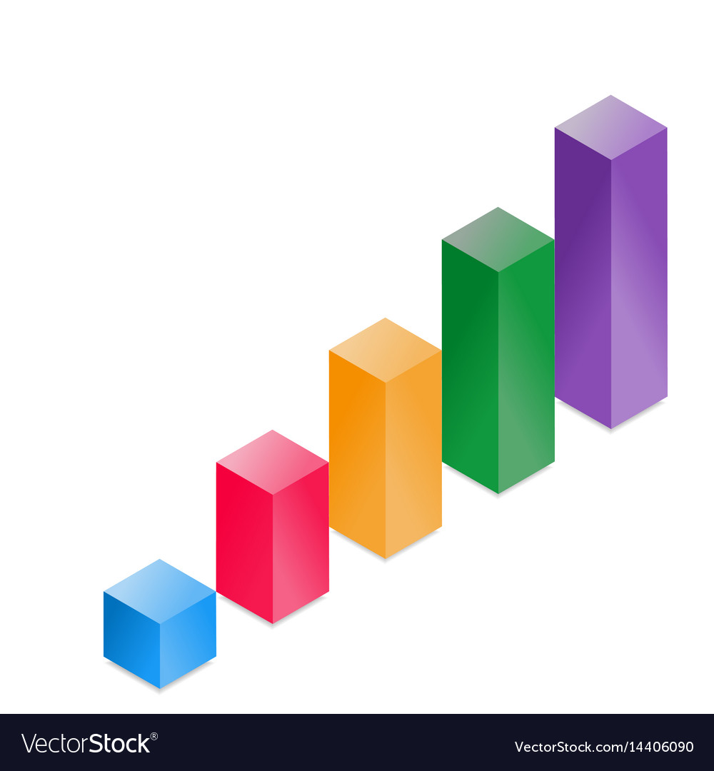 3d cube histogram Royalty Free Vector Image - VectorStock