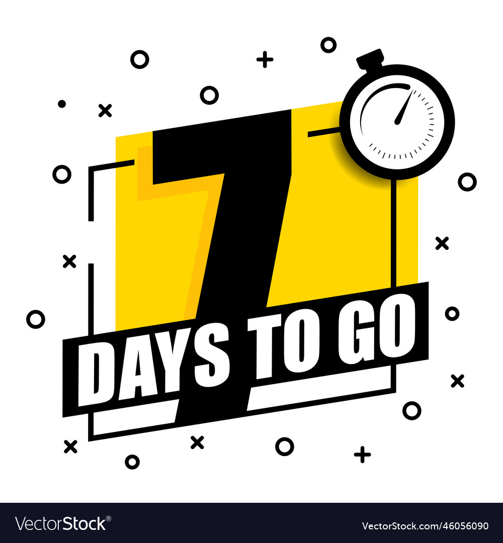 7 days left emblem with the number vector image 7 days left emblem with the number