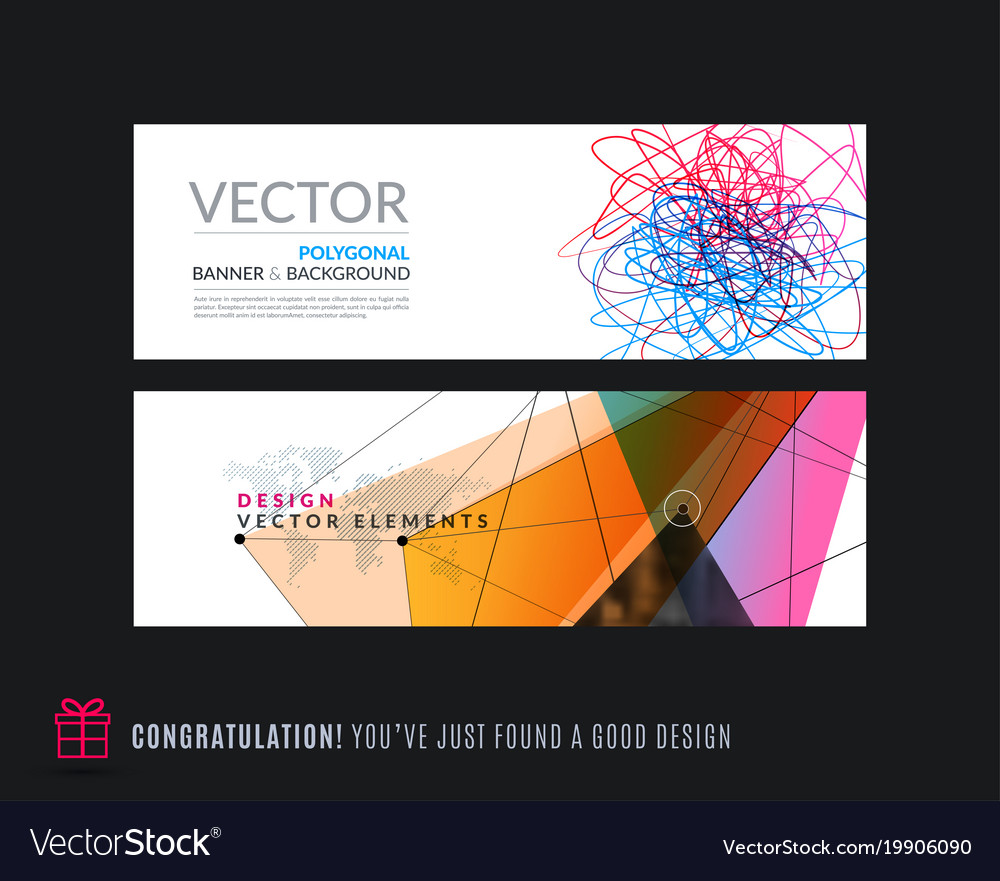 Abstract set of modern horizontal website