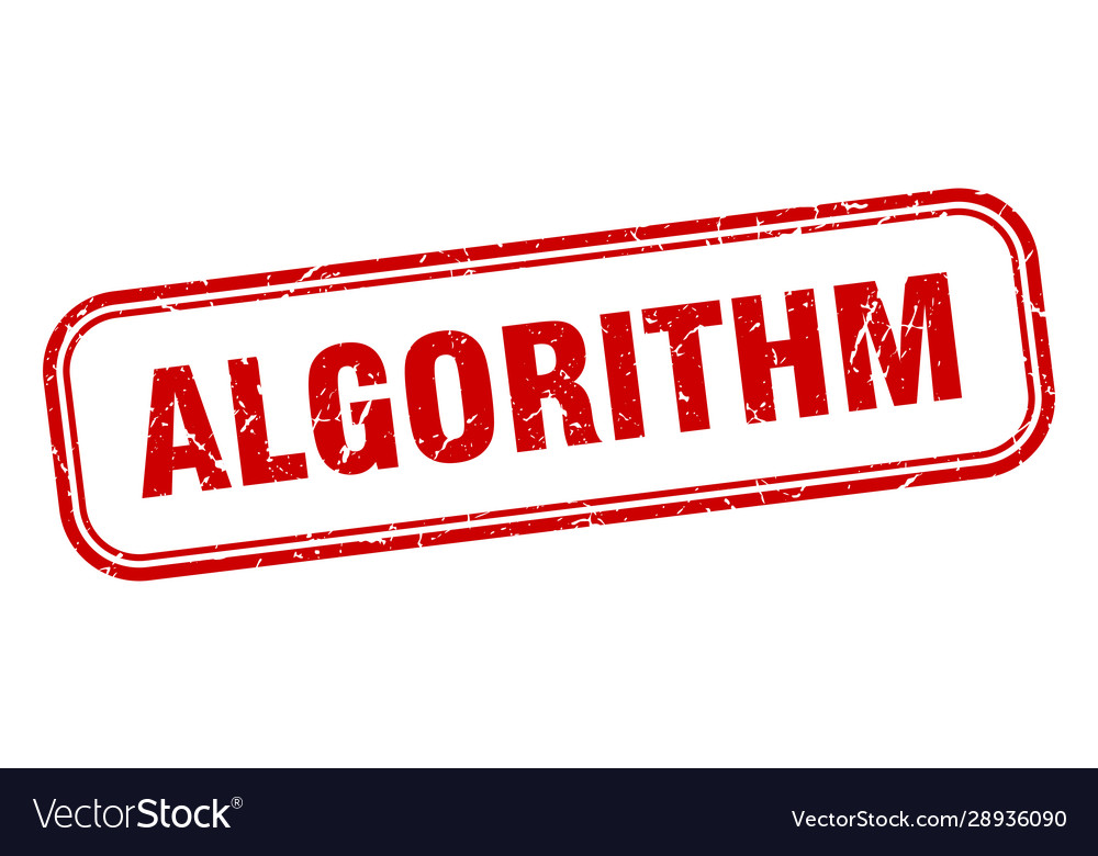 Algorithm stamp square grunge red sign