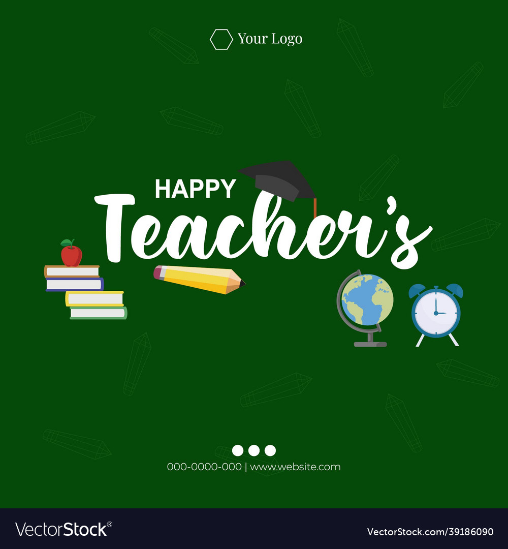 Banner design of happy teachers day Royalty Free Vector