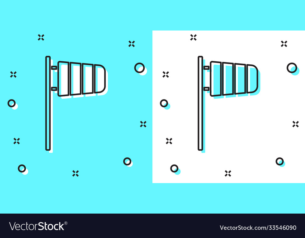 Black line cone meteorology windsock wind vane