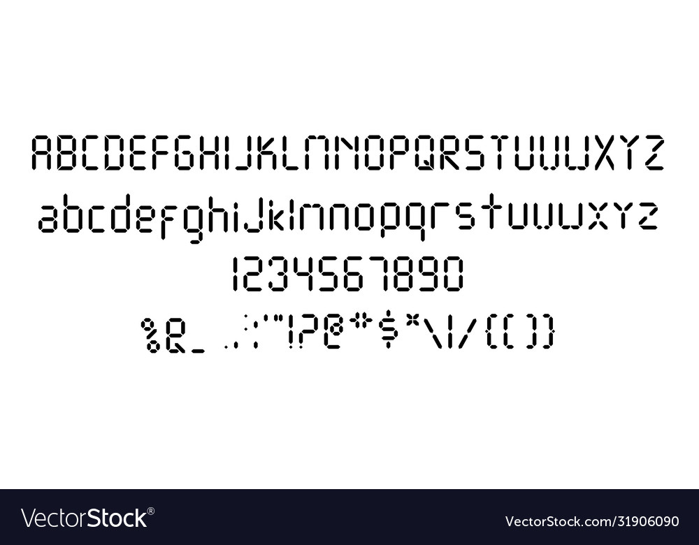 Digital Alarm Clock Font Template