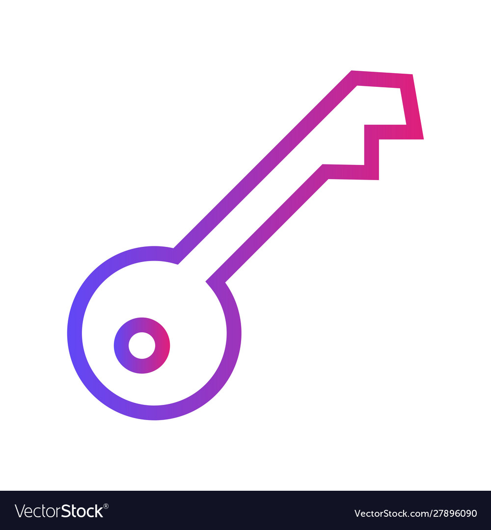 Gradient key icon with white background