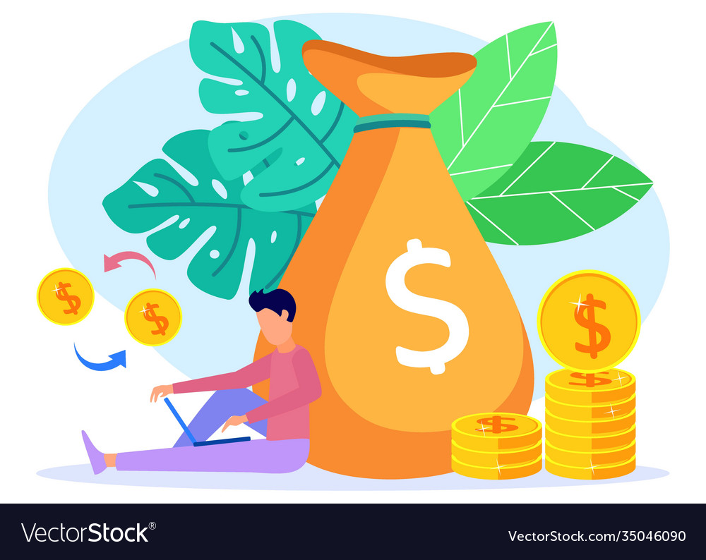 Graphic cartoon character business growth Vector Image