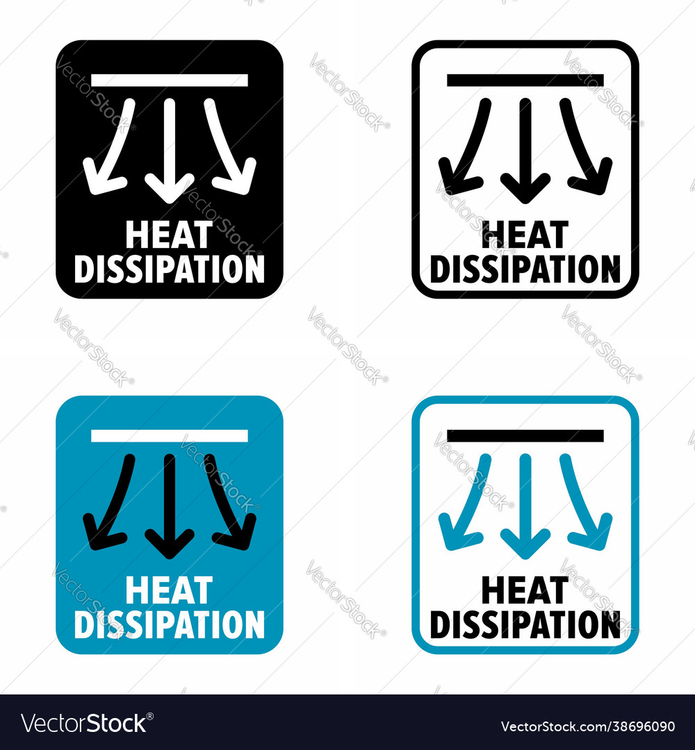 Heat dissipation information sign Royalty Free Vector Image