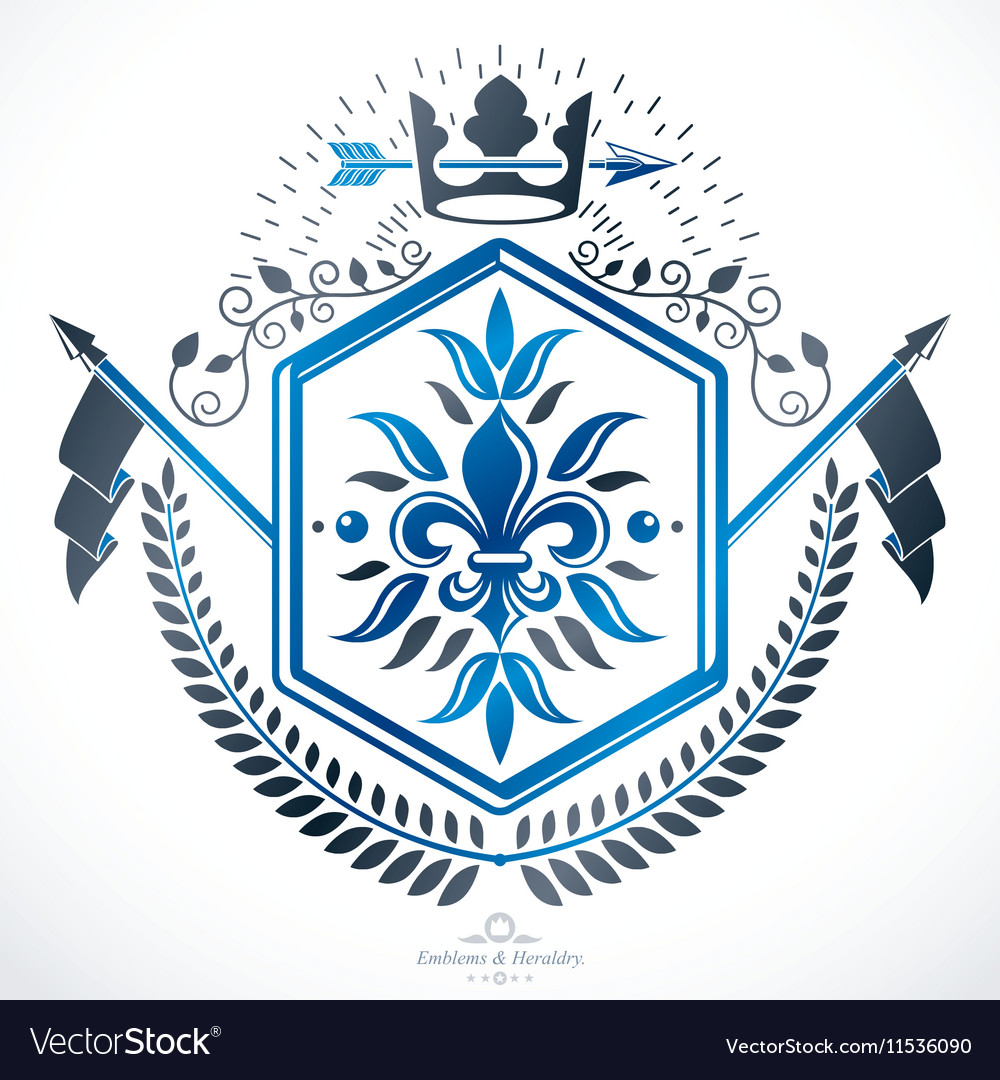 Heraldic Coat of Arms decorative emblem isolated Vector Image