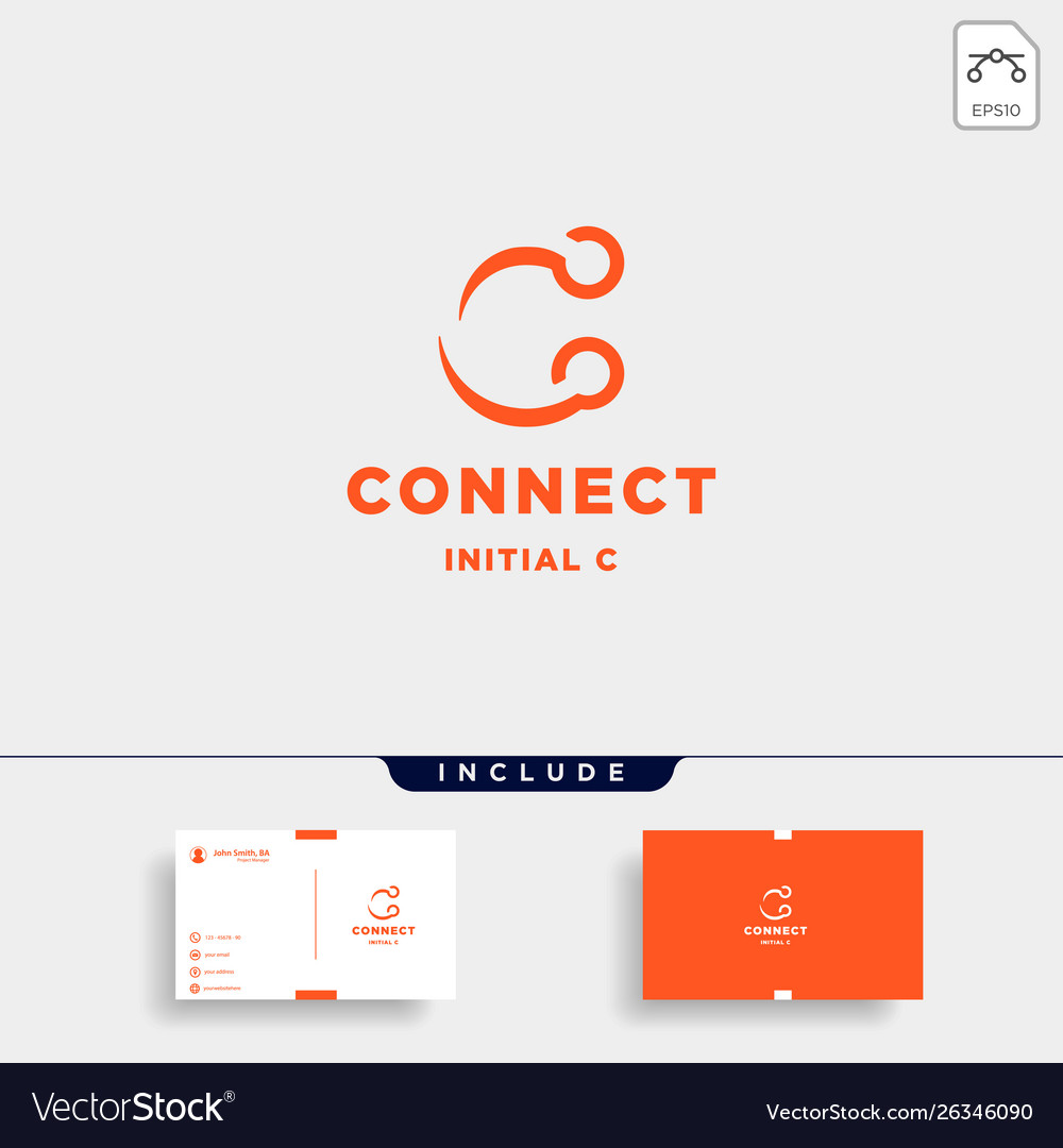 Initial c connection logo design technology
