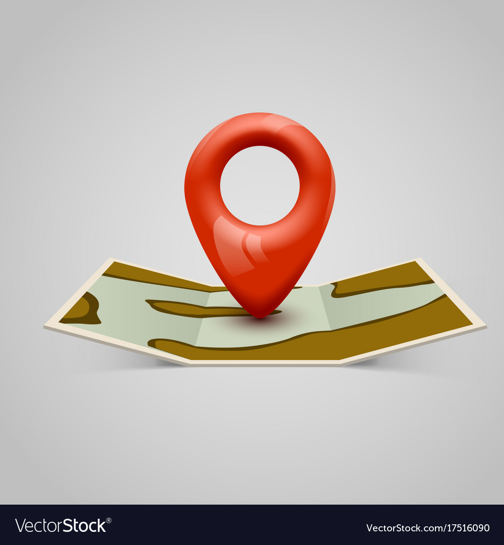 Paper map icon with pin pointer