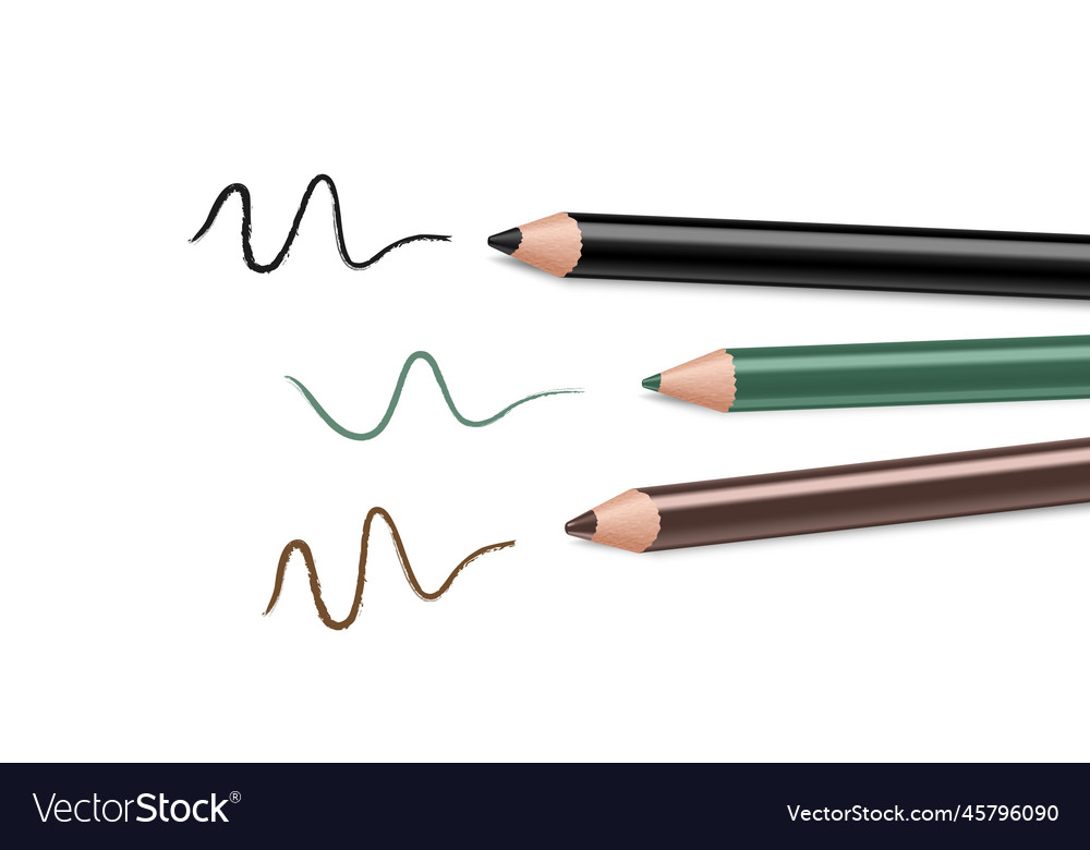 Pencil Eyebrow With Line Stroke Color Eye Pencils Vector Image