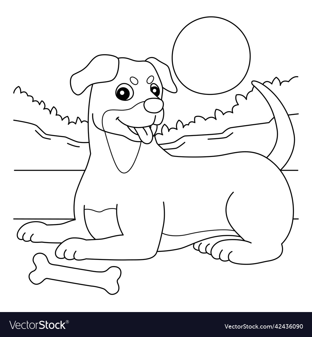 Rottweiler dog coloring page for kids