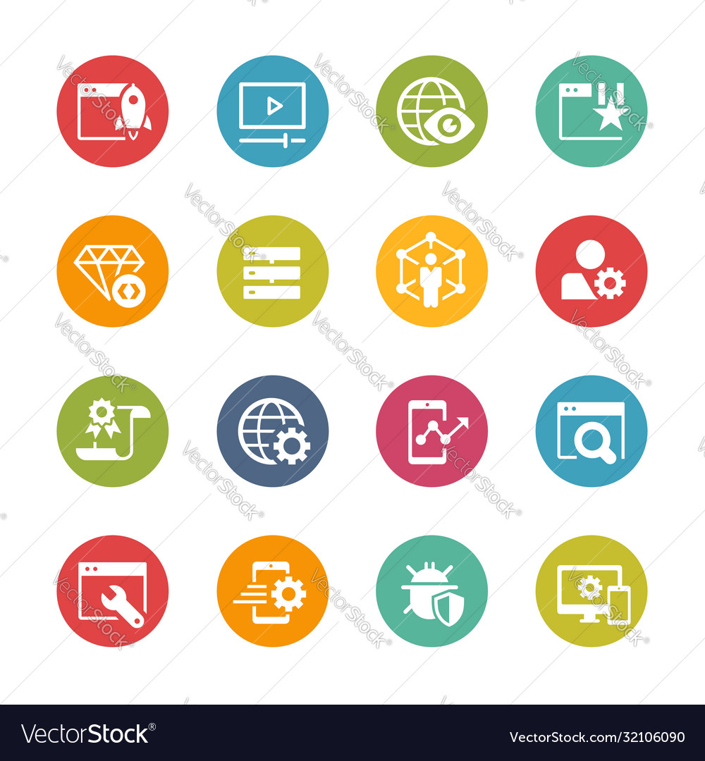 Seo and digital martketing icons 2 2 fresh Vector Image