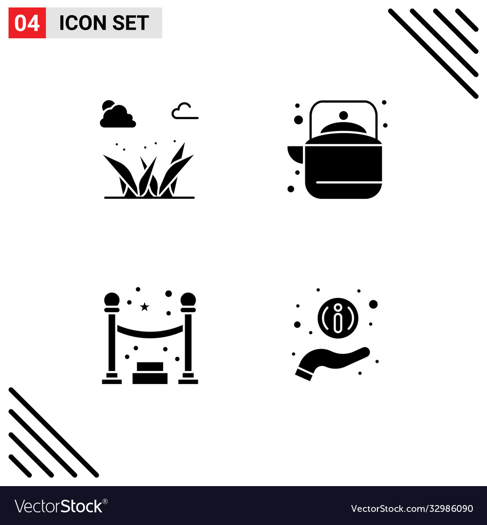 Set 4 solid glyphs on grid for grass queue