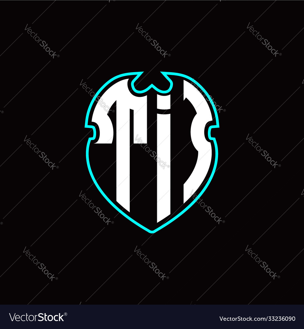 T i initial logo design with a shield shape Vector Image T i initial logo design with a shield shape