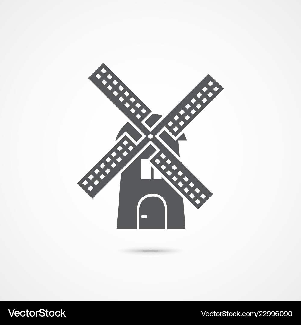 Windmill flat icon Royalty Free Vector Image - VectorStock