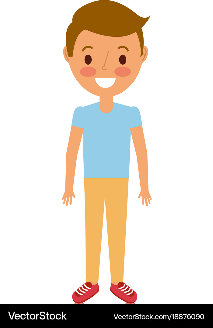 Young boy kid smiling happy gesture Royalty Free Vector