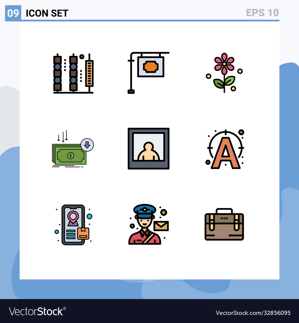 9 user interface filledline flat color pack