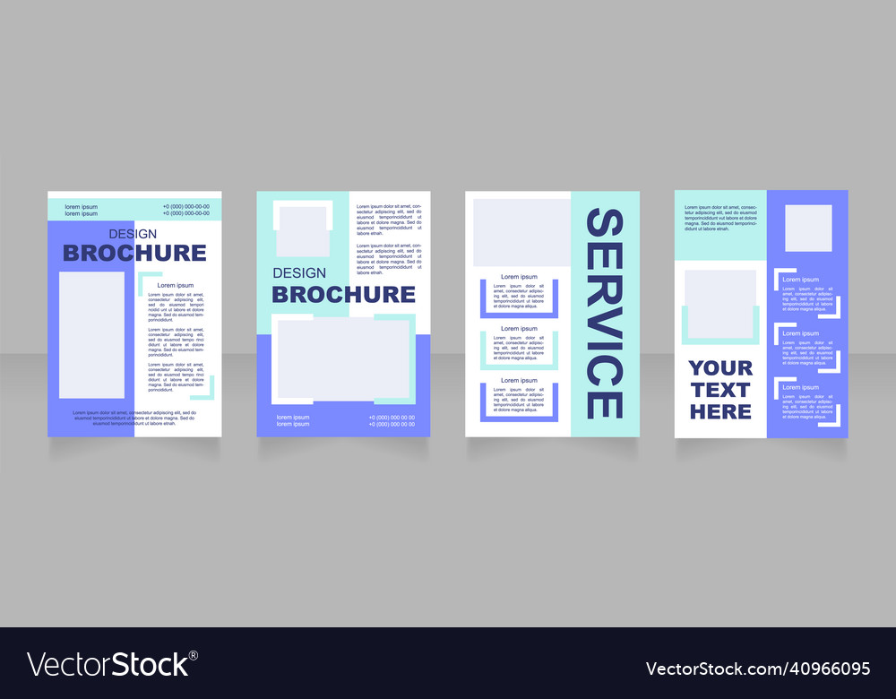 Advertisement service blue blank brochure layout Vector Image