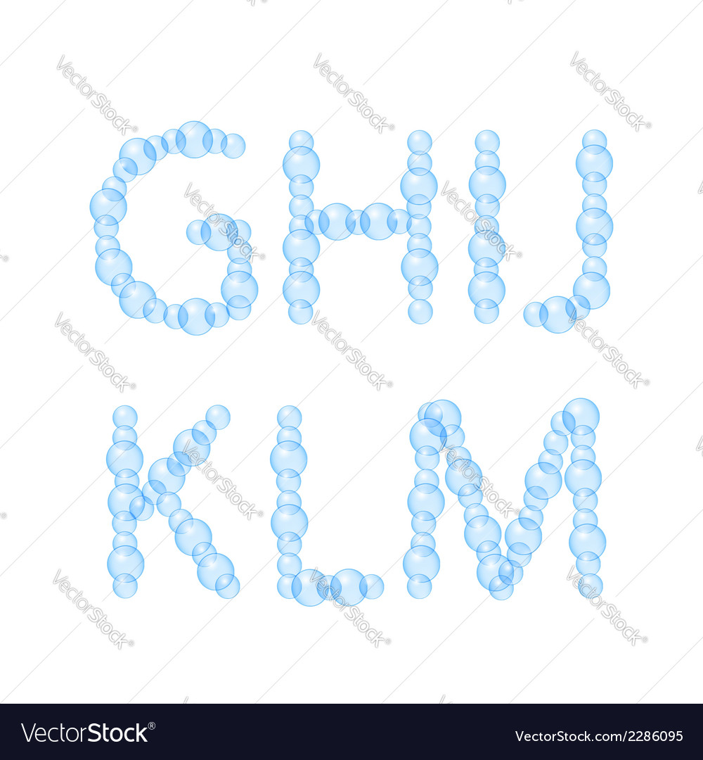 Alphabet of Air Bubbles Royalty Free Vector Image