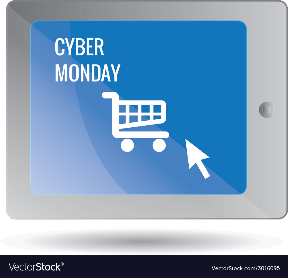 An isolated tablet with a cart text and mouse