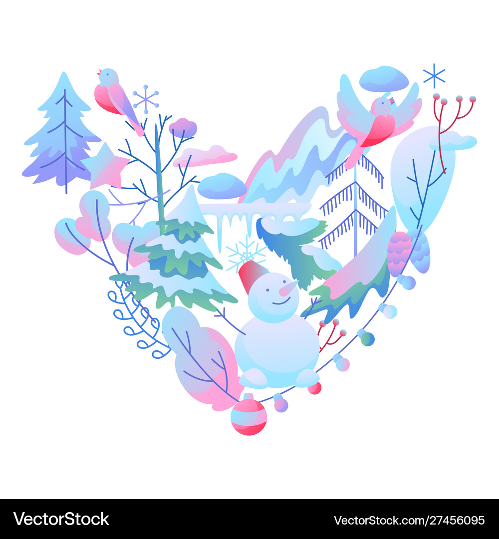 Winter Vector Items Background with winter items Royalty Free Vector Image