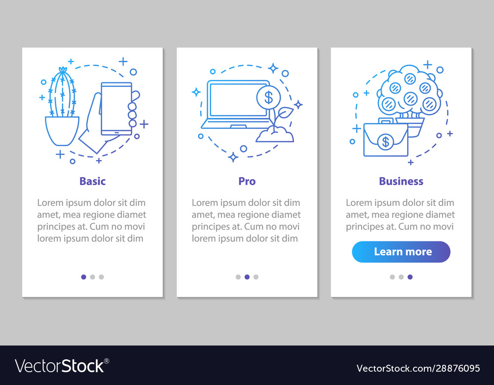 Business development onboarding mobile app page vector image Business development onboarding mobile app page