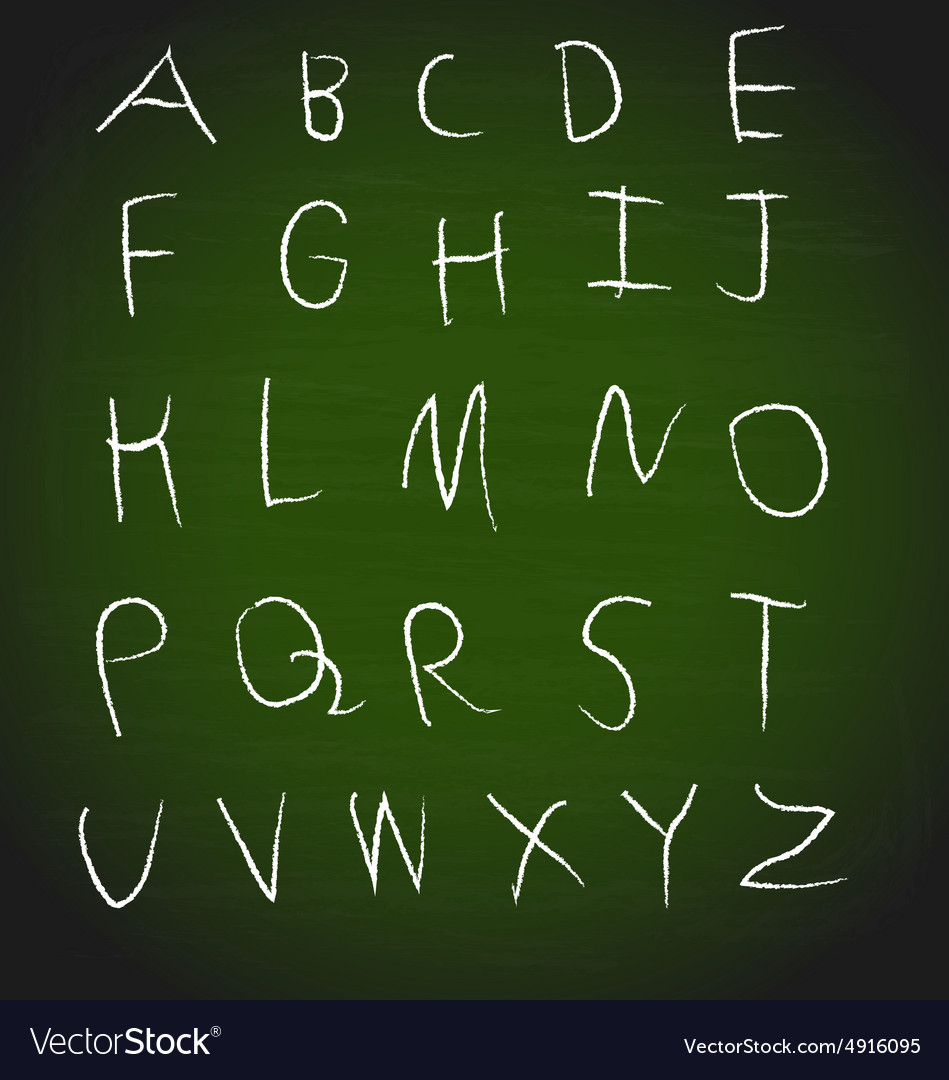 Chalk hand drawing alphabet design Royalty Free Vector Image