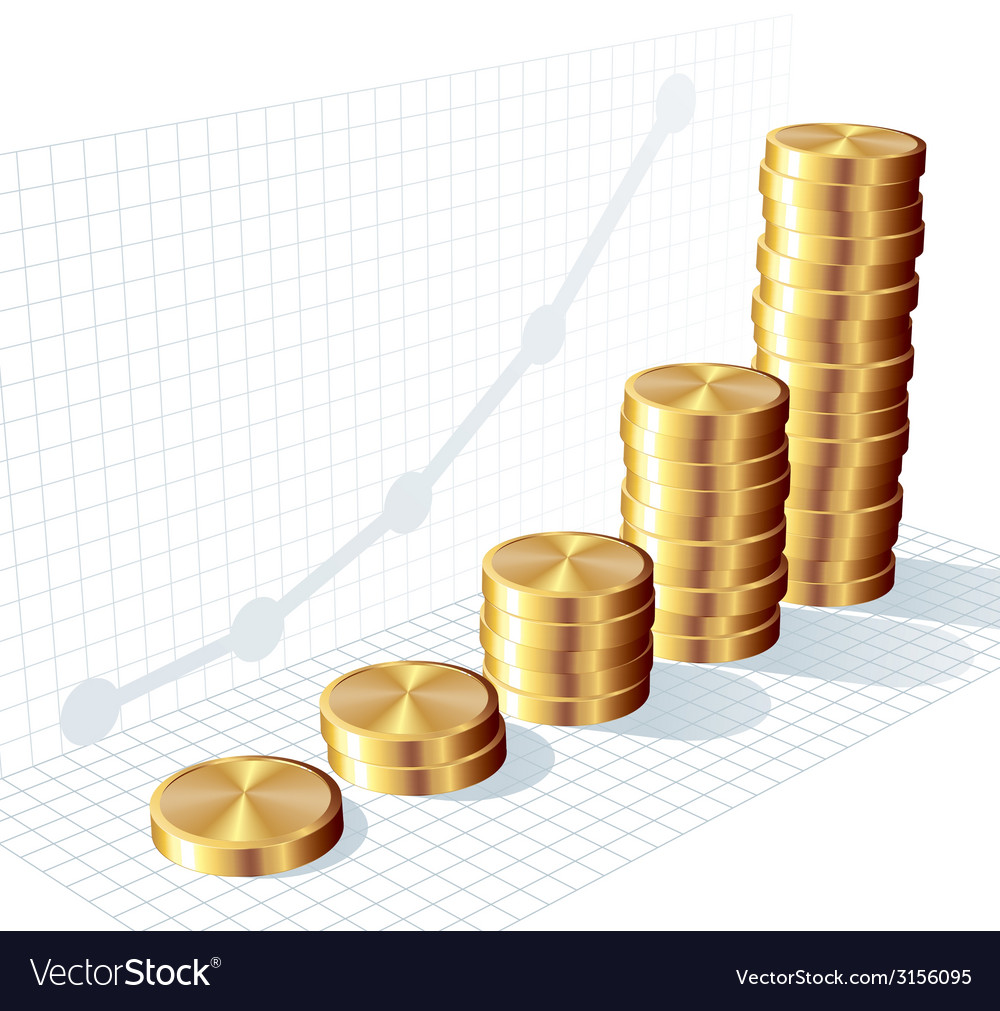 Coin graph Royalty Free Vector Image VectorStock