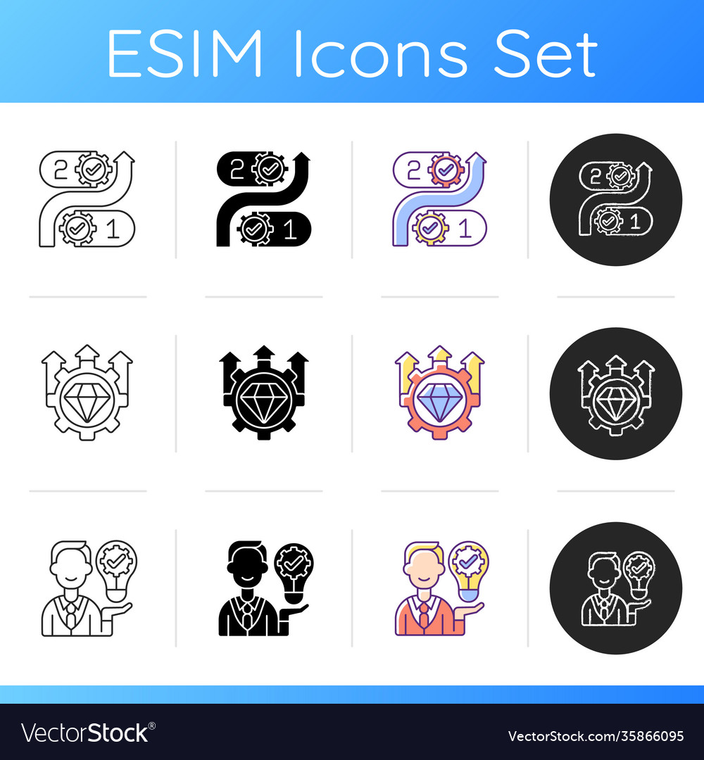Core value icons set vector image Core value icons set
