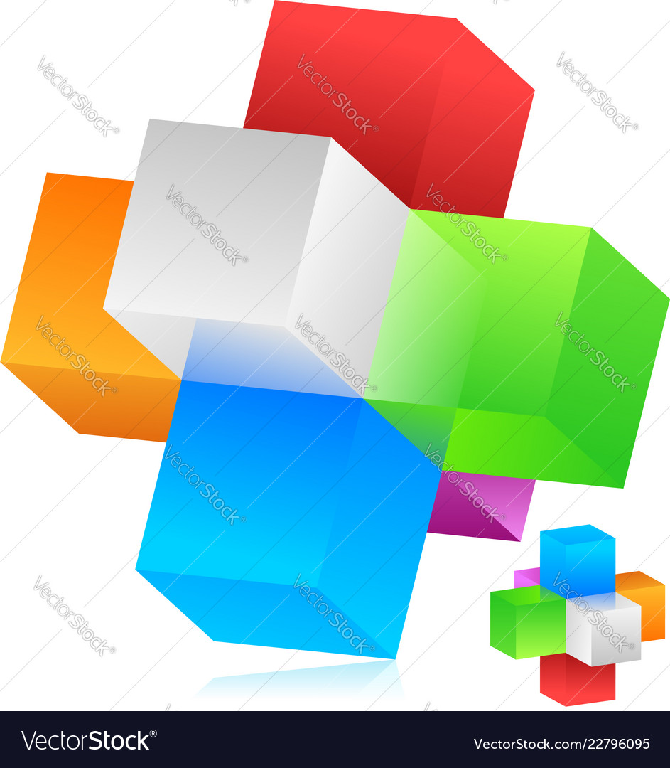 Cubes blocks forming a geometrical structure vector image Cubes blocks forming a geometrical structure