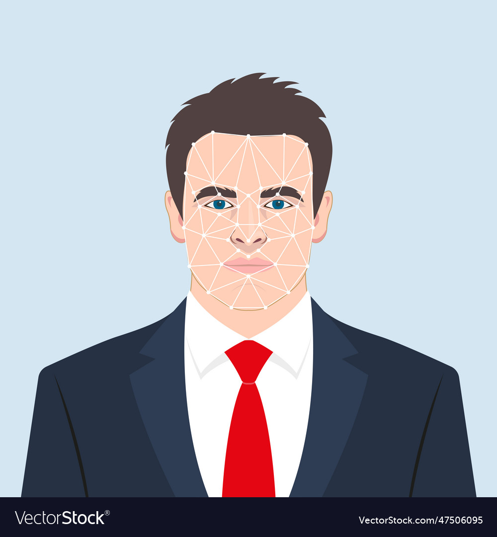 Face id concept facial recognition technology Vector Image