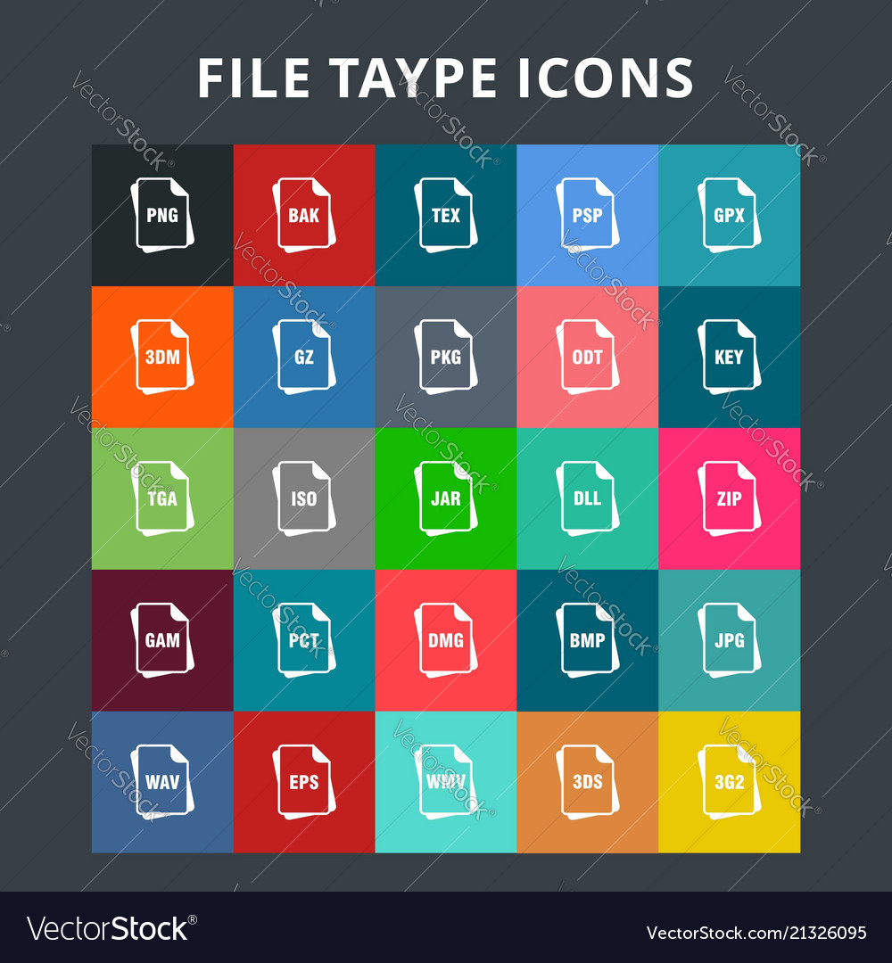 File type icons vector image File type icons