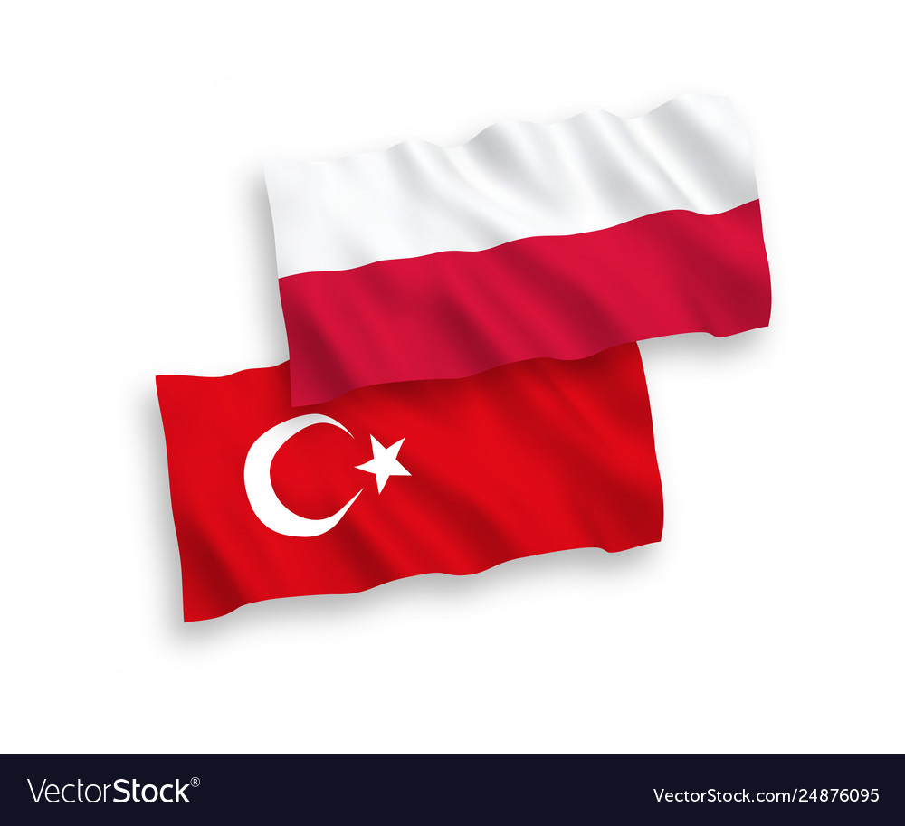 Flags turkey and poland on a white background Vector Image