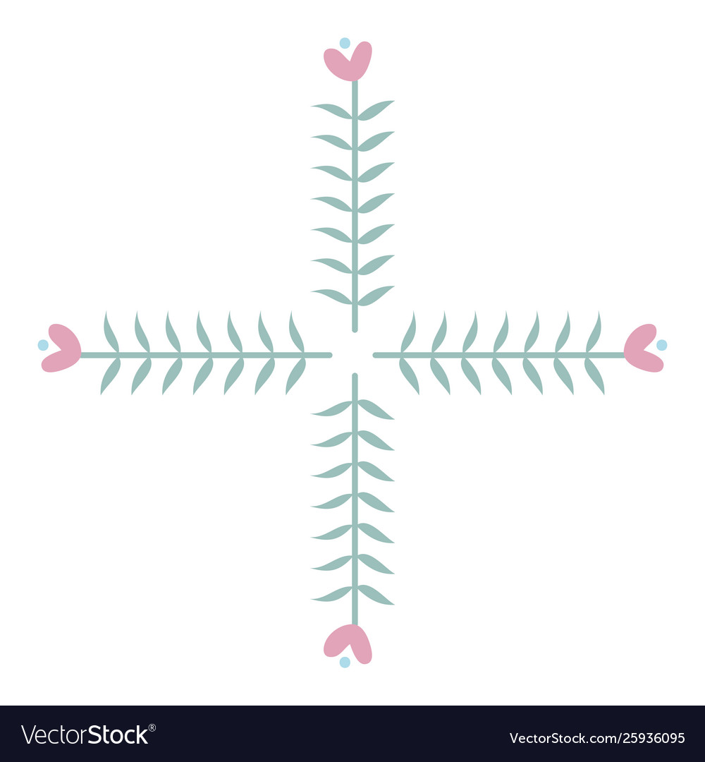 Frame lines crossed with hearts boho style