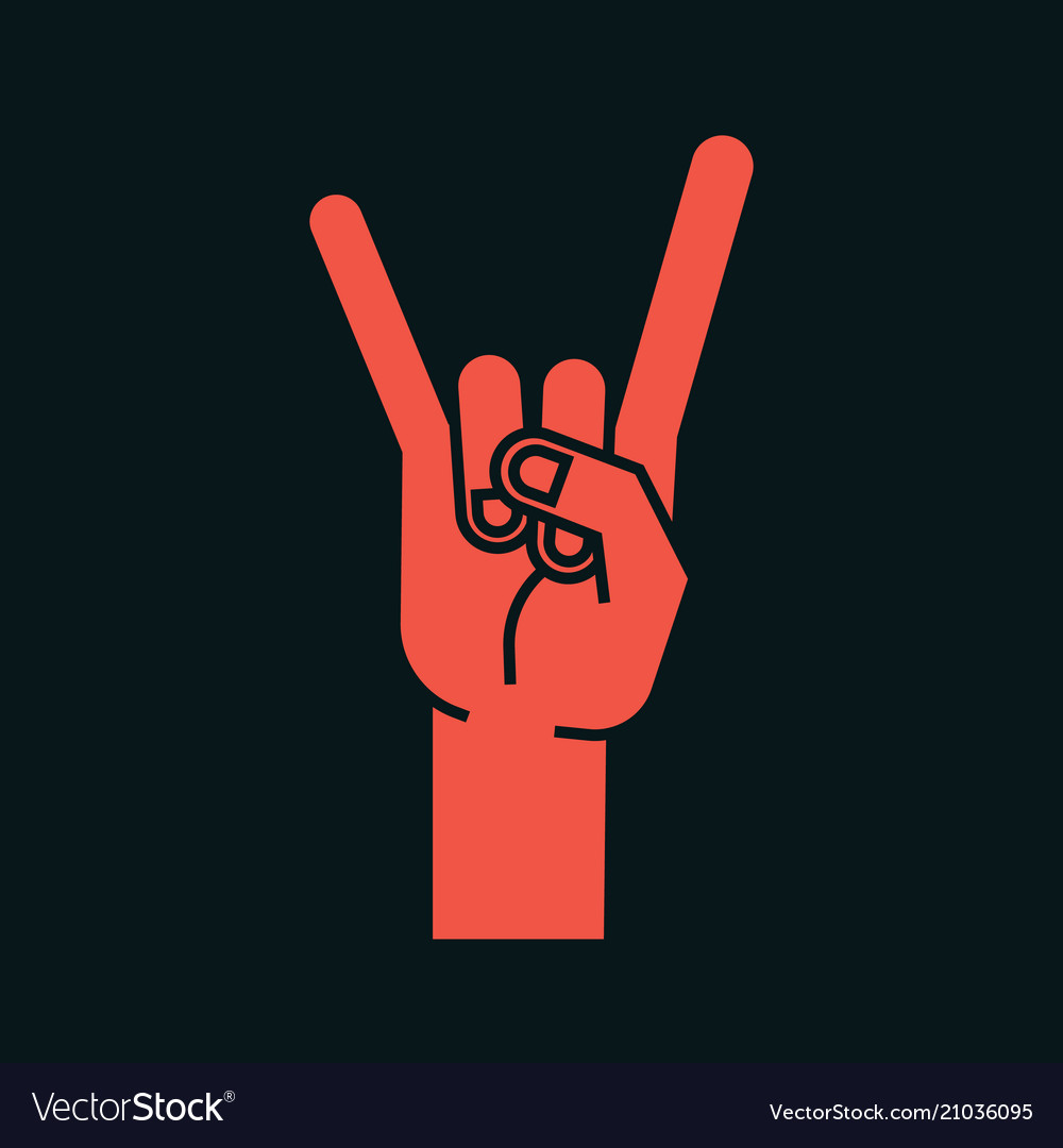 Gesture rock sign stylized hand with index Vector Image Gesture rock sign stylized hand with index