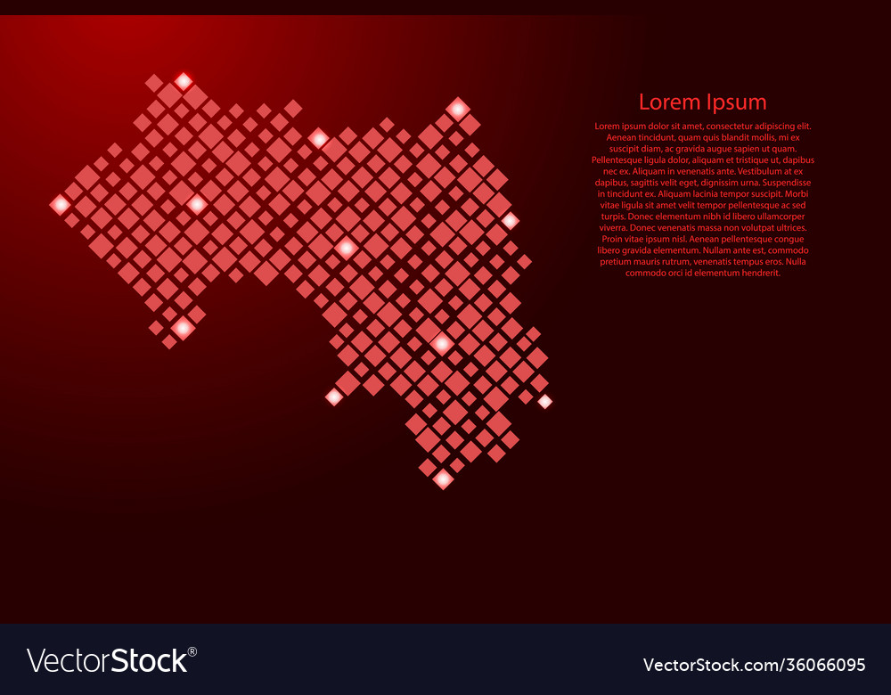 Guinea map from red pattern rhombuses