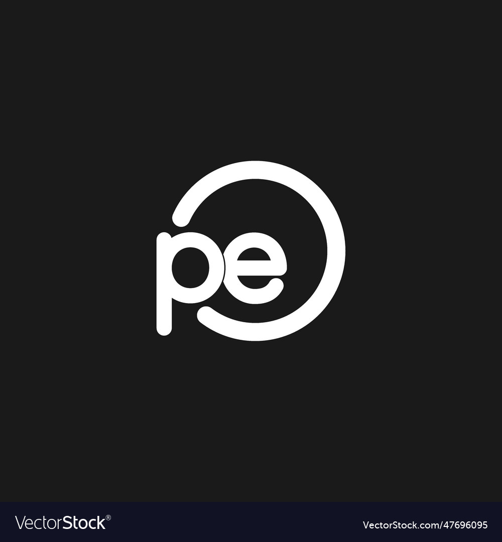 Initials pe logo monogram with simple circles
