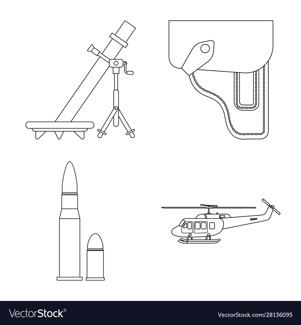 Isolated object weapon and gun logo collection vector image Isolated object weapon and gun logo collection