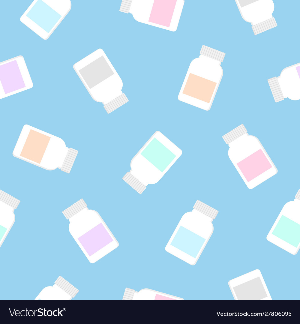 Medicine bottle icon isolated seamless pattern