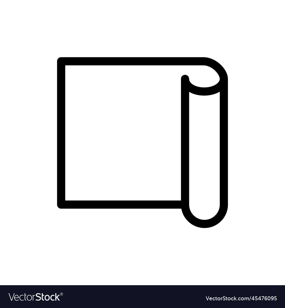 Paper line icon isolated on white background Vector Image Paper line icon isolated on white background