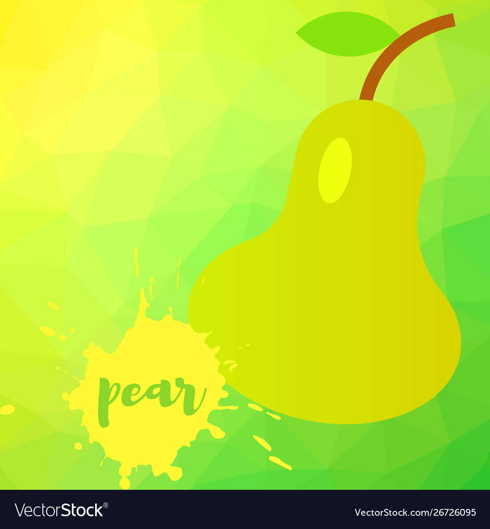 Pear on a multi-colored polygonal art background Vector Image Pear on a multi-colored polygonal art background