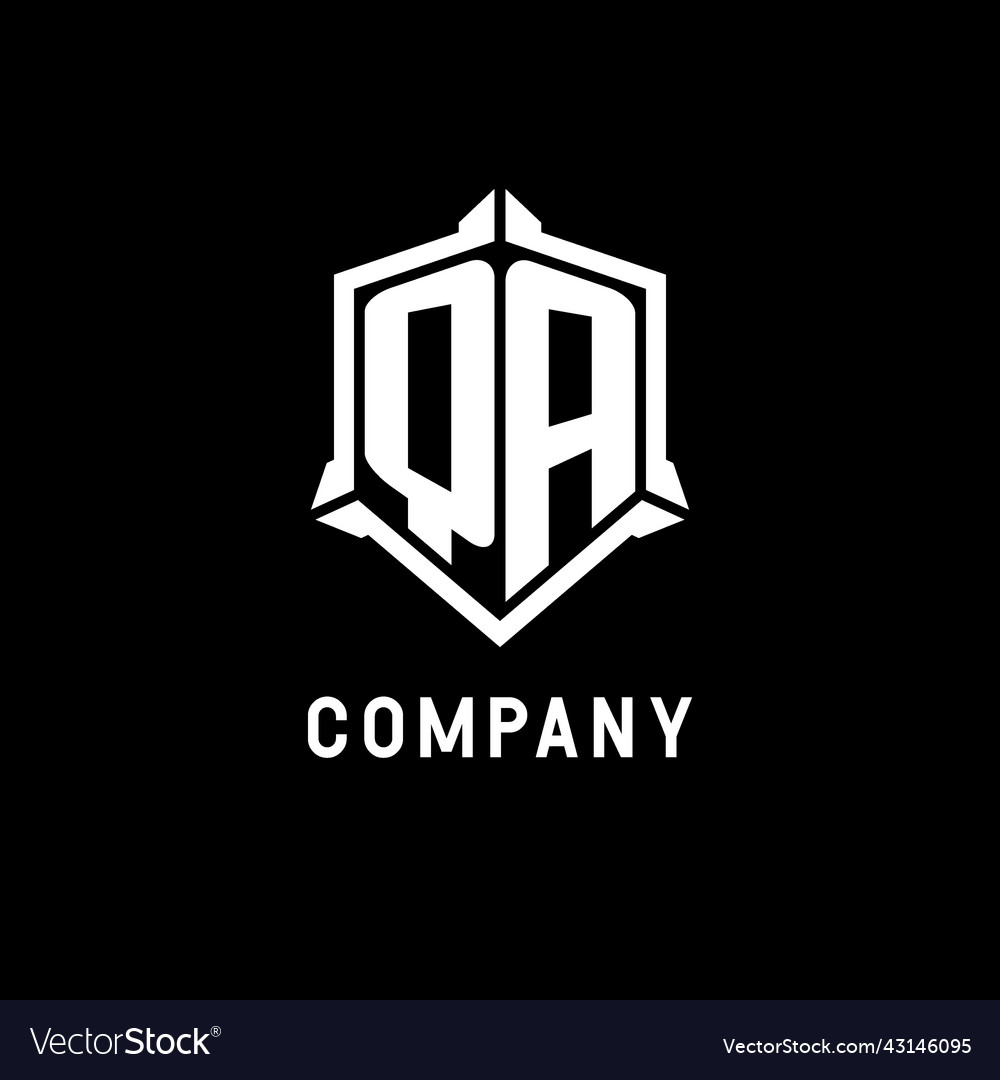 Qa logo initial with shield shape design style